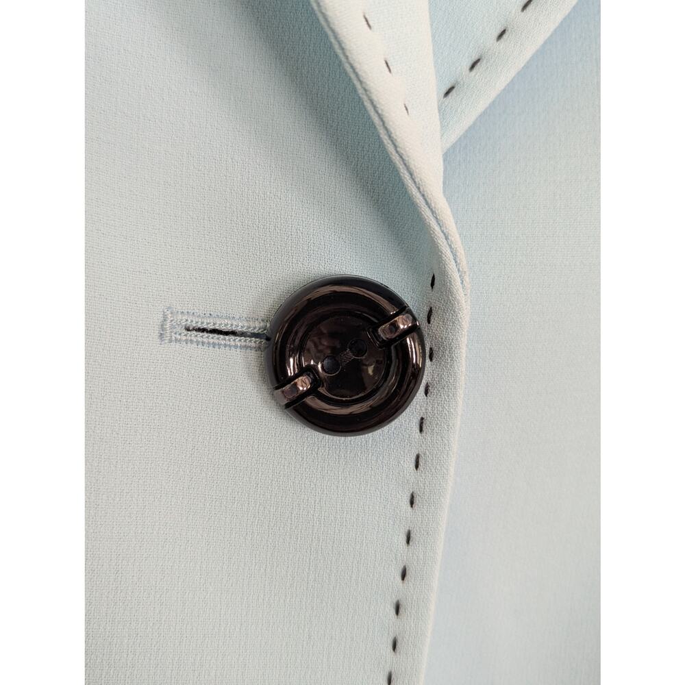 NWT Tahari Arthur S. Levine 3 Pc Pant Suit Set Light Blue Blazer Tank Black 8P - Picture 4 of 9